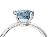 White gold Fancy Blue Heart  Solitaire Diamond Ring with 4-Prong Setting on a Classic Band_7