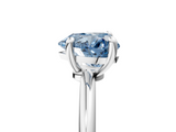 White gold Fancy Blue Heart  Solitaire Diamond Ring with 4-Prong Setting on a Classic Band_8