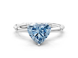 White gold Fancy Blue Heart  Solitaire Diamond Ring with Bamboo Band and Four-Prong Setting_34