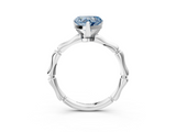 White gold Fancy Blue Heart  Solitaire Diamond Ring with Bamboo Band and Four-Prong Setting_37
