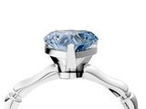 White gold Fancy Blue Heart  Solitaire Diamond Ring with Bamboo Band and Four-Prong Setting_38