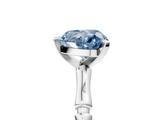 White gold Fancy Blue Heart  Solitaire Diamond Ring with Bamboo Band and Four-Prong Setting_39