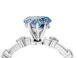 White gold Fancy Blue Heart  Solitaire Diamond Ring with Bezel Set Side Stones and Prong Setting_7