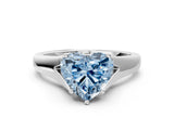 White gold Fancy Blue Heart  Solitaire Diamond Ring with Cathedral Band and Four-Prong Setting_66