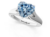 White gold Fancy Blue Heart  Solitaire Diamond Ring with Cathedral Band and Four-Prong Setting_67