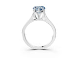 White gold Fancy Blue Heart  Solitaire Diamond Ring with Cathedral Band and Four-Prong Setting_69