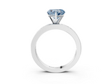 White gold Fancy Blue Heart  Solitaire Diamond Ring with Channel-Set Baguette Band and Four-Prong Setting_69