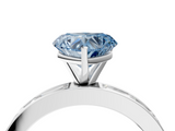 White gold Fancy Blue Heart  Solitaire Diamond Ring with Channel-Set Baguette Band and Four-Prong Setting_70