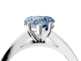 White gold Fancy Blue Heart  Solitaire Diamond Ring with Channel-Set Band and Four-Prong Setting_7