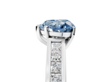 White gold Fancy Blue Heart  Solitaire Diamond Ring with Channel-Set Band and Four-Prong Setting_8