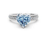 White gold Fancy Blue Heart  Solitaire Diamond Ring with Channel Set Band and Six-Prong Setting_48