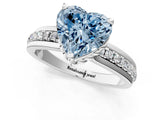 White gold Fancy Blue Heart  Solitaire Diamond Ring with Channel Set Band and Six-Prong Setting_49
