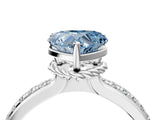 White gold Fancy Blue Heart  Solitaire Diamond Ring with Channel Set Band and Six-Prong Setting_52