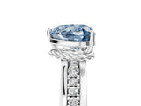 White gold Fancy Blue Heart  Solitaire Diamond Ring with Channel Set Band and Six-Prong Setting_53