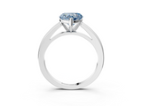 White gold Fancy Blue Heart  Solitaire Diamond Ring with Four-Prong Setting and Classic Band_6