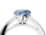 White gold Fancy Blue Heart  Solitaire Diamond Ring with Four-Prong Setting and Classic Band_7