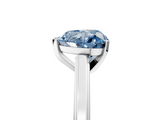 White gold Fancy Blue Heart  Solitaire Diamond Ring with Four-Prong Setting and Classic Band_8