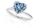 White gold Fancy Blue Heart  Solitaire Diamond Ring with Four-Prong Setting on a Plain Band_33