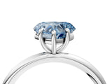 White gold Fancy Blue Heart  Solitaire Diamond Ring with Four-Prong Setting on a Plain Band_35