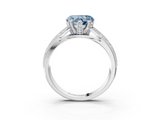 White gold Fancy Blue Heart  Solitaire Diamond Ring with Milgrain Pavé Band and Four-Prong Setting_23