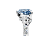 White gold Fancy Blue Heart  Solitaire Diamond Ring with Pavé Band and Four-Prong Setting_123