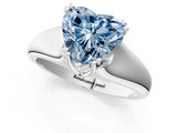 White gold Fancy Blue Heart  Solitaire Diamond Ring with Six-Prong Cathedral Setting_33