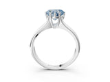 White gold Fancy Blue Heart  Solitaire Diamond Ring with Six-Prong Cathedral Setting_35