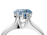 White gold Fancy Blue Heart  Solitaire Diamond Ring with Six-Prong Cathedral Setting_36