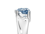 White gold Fancy Blue Heart  Solitaire Diamond Ring with Six-Prong Cathedral Setting_38