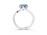 White gold Fancy Blue Heart  Solitaire Diamond Ring with Six-Prong Setting and Tapered Band_20