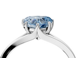 White gold Fancy Blue Heart  Solitaire Diamond Ring with Six-Prong Setting and Tapered Band_21