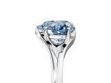 White gold Fancy Blue Heart  Solitaire Diamond Ring with Six-Prong Setting and Tapered Band_22