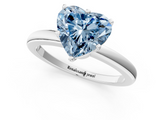 White gold Fancy Blue Heart  Solitaire Diamond Ring with Six-Prong Setting on a Classic Band_4