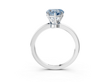 White gold Fancy Blue Heart  Solitaire Diamond Ring with Six-Prong Setting on a Classic Band_6