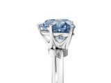 White gold Fancy Blue Heart  Solitaire Diamond Ring with Six-Prong Setting on a Classic Band_8
