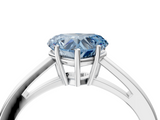 White gold Fancy Blue Heart  Solitaire Diamond Ring with Split Shank and Four-Prong Setting_24