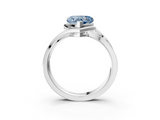 White gold Fancy Blue Heart  Solitaire Diamond Ring with Split Shank and Prong Setting_44