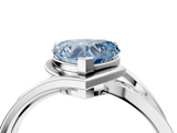 White gold Fancy Blue Heart  Solitaire Diamond Ring with Split Shank and Prong Setting_45