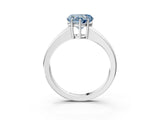 White gold Fancy Blue Heart  Solitaire Diamond Ring with Tapered Band and Four-Prong Setting_52