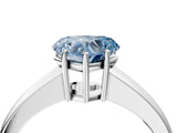 White gold Fancy Blue Heart  Solitaire Diamond Ring with Tapered Band and Four-Prong Setting_53