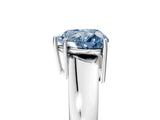 White gold Fancy Blue Heart  Solitaire Diamond Ring with Tapered Band and Four-Prong Setting_54