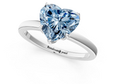 White gold Fancy Blue Heart  Solitaire Diamond Ring with Thin Band and Four-Prong Setting_4