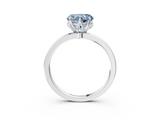 White gold Fancy Blue Heart  Solitaire Diamond Ring with Thin Band and Four-Prong Setting_6
