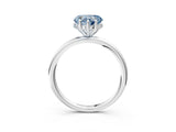 White gold Fancy Blue Heart  Solitaire Diamond Ring with a Classic Band and Four-Prong Setting 4