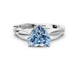 White gold Fancy Blue Heart  Solitaire Diamond Twisted Band with Four-Prong Setting_59