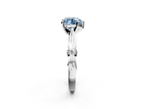 White gold Fancy Blue Heart  Solitaire Diamond Twisted Band with Four-Prong Setting_60