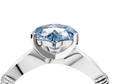 White gold Fancy Blue Heart  Solitaire Diamond Twisted Band with Four-Prong Setting_63