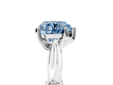 White gold Fancy Blue Heart  Solitaire Diamond Twisted Band with Four-Prong Setting_64