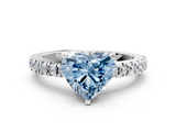White gold Fancy Blue Heart  Solitaire Diamond with Pavé Band and Four-Prong Setting_28