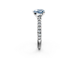 White gold Fancy Blue Heart  Solitaire Diamond with Pavé Band and Four-Prong Setting_30